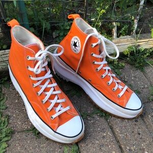 Converse Run Star Hike High Top Platform Sneakers Orange Streetwear